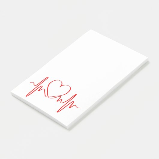 Hartslag van Love ECG Wave Post-it® Notes (Schuin)