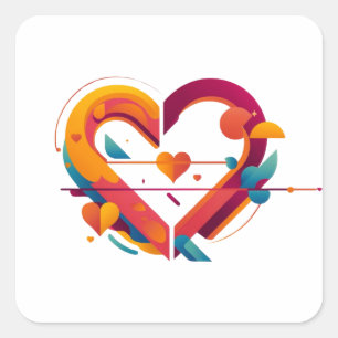 hartslag vierkante sticker