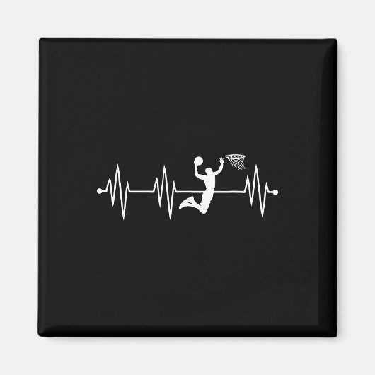 hartslagbasketbal voor het duken van basketballer magneet (Voorkant)