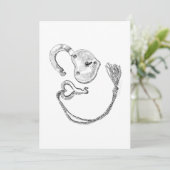 Hartslot & Sleutel Plat Kaart (Staand voorkant)