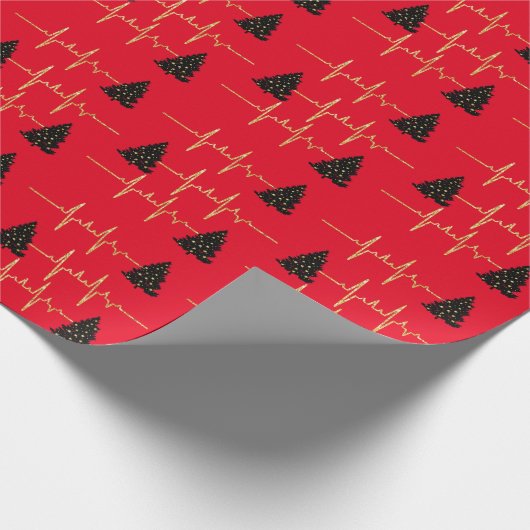 Hartsnelheid en kerstboomschroot cadeaupapier (Hoek)