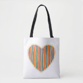 Hartstrepen Canvas tas (Voorkant)