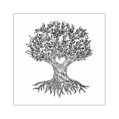 Hartstructuur met wortels 	rubberstempel (Afrduk)