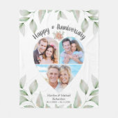 Hartsvormig fotocollage Happy-Jubileum Fleece Deken (Voorkant)