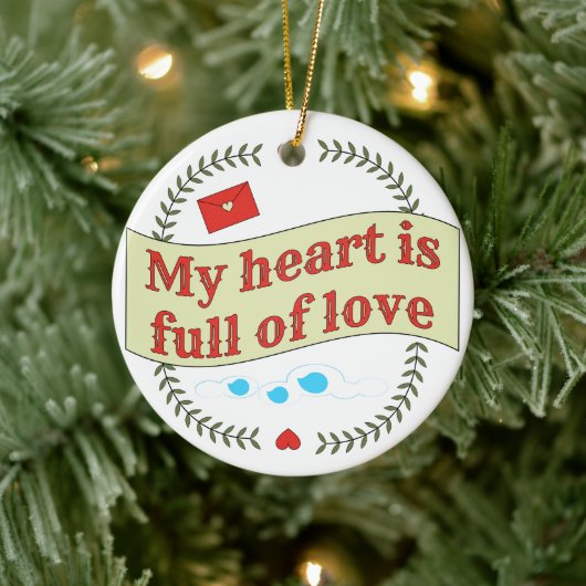 Hartverwarmend berichtontwerp keramisch ornament (Boom)