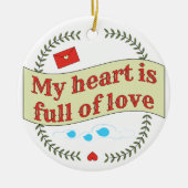 Hartverwarmend berichtontwerp keramisch ornament (Voorkant)