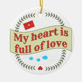 Hartverwarmend berichtontwerp keramisch ornament