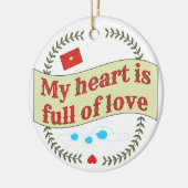 Hartverwarmend berichtontwerp keramisch ornament (Links)