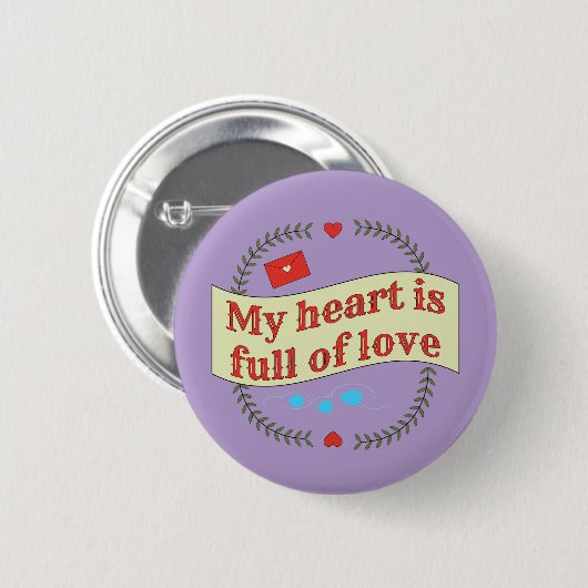 Hartverwarmend berichtontwerp ronde button 5,7 cm (Voorkant /achterkant)