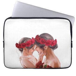 Hartverwarmend gepersonaliseerd bloemengeschenk laptop sleeve