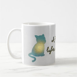 Hartverwarmende Cat Silhouette met Glowing Heart M Koffiemok