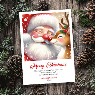 Hartverwarmende Kerstmis-uitnodiging met Kerstman Feestdagenkaart