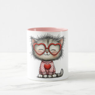 Hartverwarmende koffiemok met lachende kitty mok