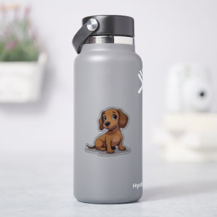 Hartverwarmende pup, Schattige teckel kawaii, klei Sticker