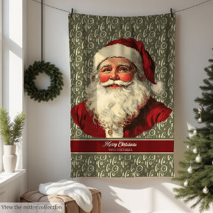 Hartverwarmende Retro Santa Blanket voor Christmas Fleece Deken