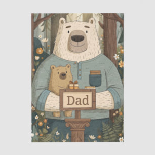Hartverwarmende Vaderdag Illustratie van Beren Tissuepapier