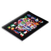 Hartvlaggen van het wereldland die reizen notitieboek (Linkerzijde)