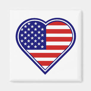 Hartvorm Amerikaanse vlag Magnet 2 Magneet