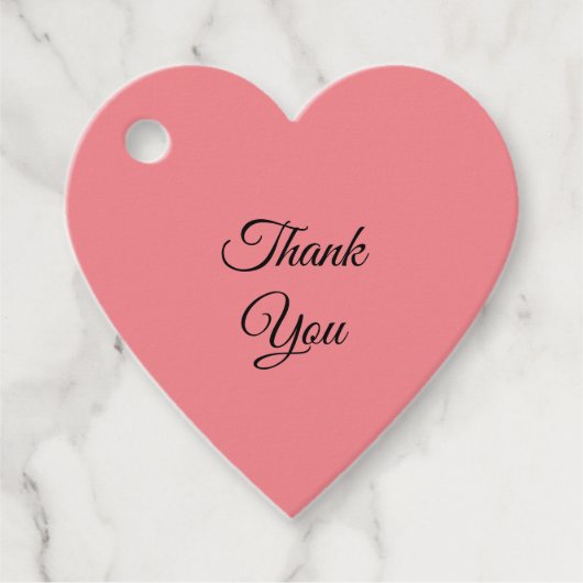 Hartvorm Dank u geschenk labels roze (Voorkant)