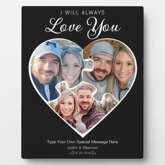 Hartvorm Fotocollage Love Jubileum Memory Fotoplaat (Voorkant)