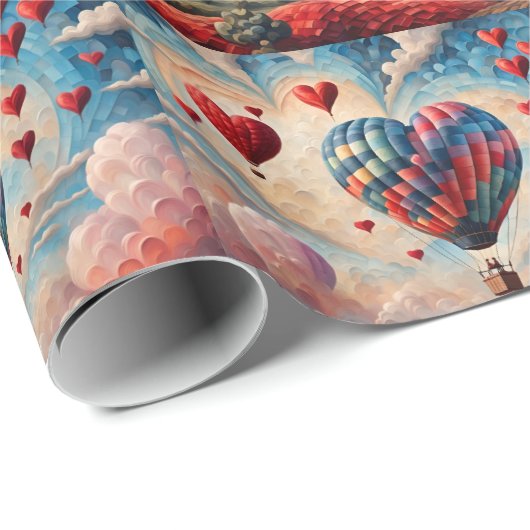 Hartvorm Hete Luchtballon Cadeaupapier (Rol Hoek)