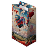 Hartvorm Hete Luchtballon Klein Cadeauzakje (Voorkant Gekanteld)