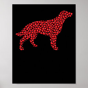 Hartvorm Liefde Ierse Setter Hond Valentijnsdag Poster