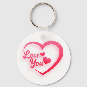 Hartvorm Love You Sleutelhanger