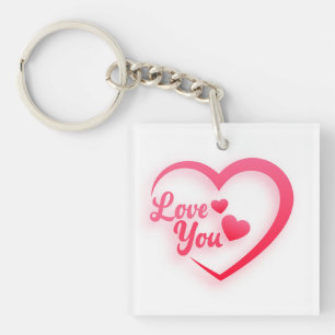 Hartvorm Love You Sleutelhanger