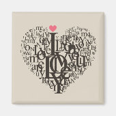 Hartvorm uit letters magneet (Voorkant)