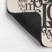 Hartvorm uit letters muismat (Hoek)