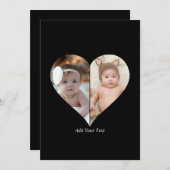 Hartvormig 2 foto collage aankondiging (Voorkant / Achterkant)