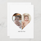 Hartvormig 2 foto collage aankondiging (Voorkant / Achterkant)