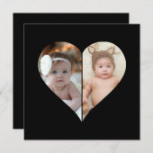 Hartvormig 2 foto collage aankondiging (Voorkant / Achterkant)