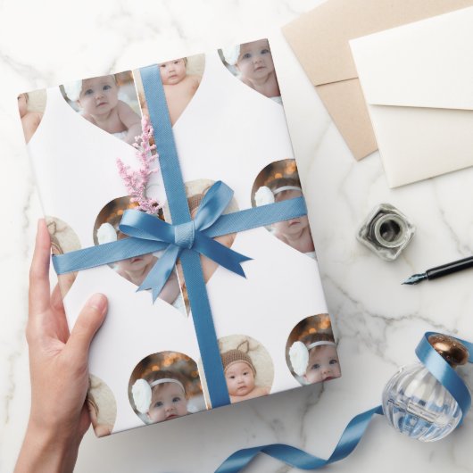 Hartvormig 2 foto collage cadeaupapier (Geschenken)