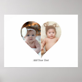 Hartvormig 2 foto collage Poster