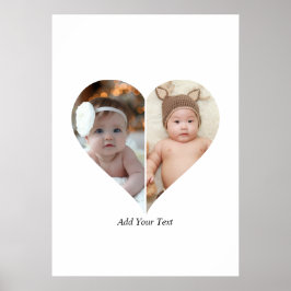 Hartvormig 2 foto collage poster