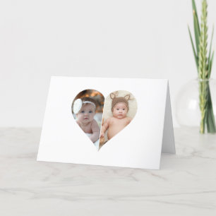 Hartvormig 2 foto collage Poster Aankondiging