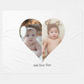 Hartvormig 2 foto collage Poster Fleece Deken (Voorkant (Horizontaal))