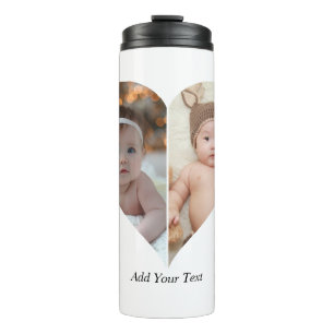 Hartvormig 2 foto collage thermosbeker