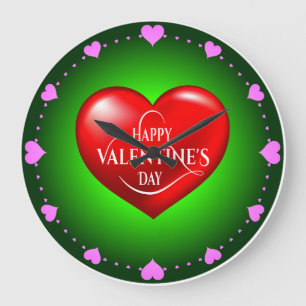Hartvormig 3d rood liefdessymbool-50420 grote klok