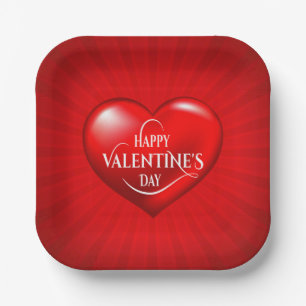Hartvormig 3d rood liefdessymbool-50420 papieren bordje