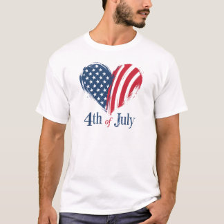 Hartvormig 4 juli Design T-shirt