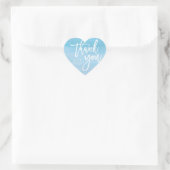 Hartvormig blauw waterverf Dank u sticker (Tas)