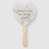 Hartvormig bruiloft Gezegde Magnolia Flowers Handwaaier (Voorkant)