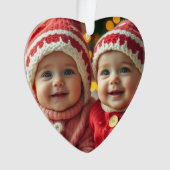 Hartvormig foto-Ornament Ornament (voorkant)