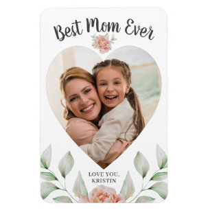 Hartvormig fotoscript Beste mama ooit Magneet