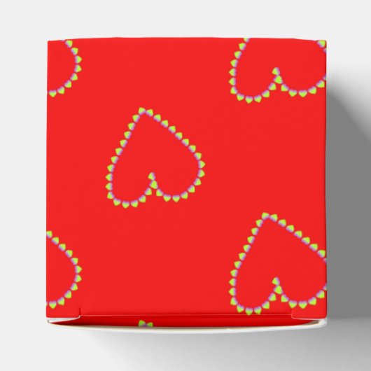 Hartvormig hart op rood bedankdoosjes (Bovenkant)