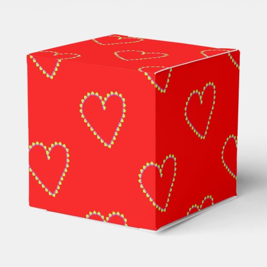 Hartvormig hart op rood bedankdoosjes (Achterkant)