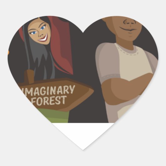 Hartvormig Hart Sticker (Voorkant)
